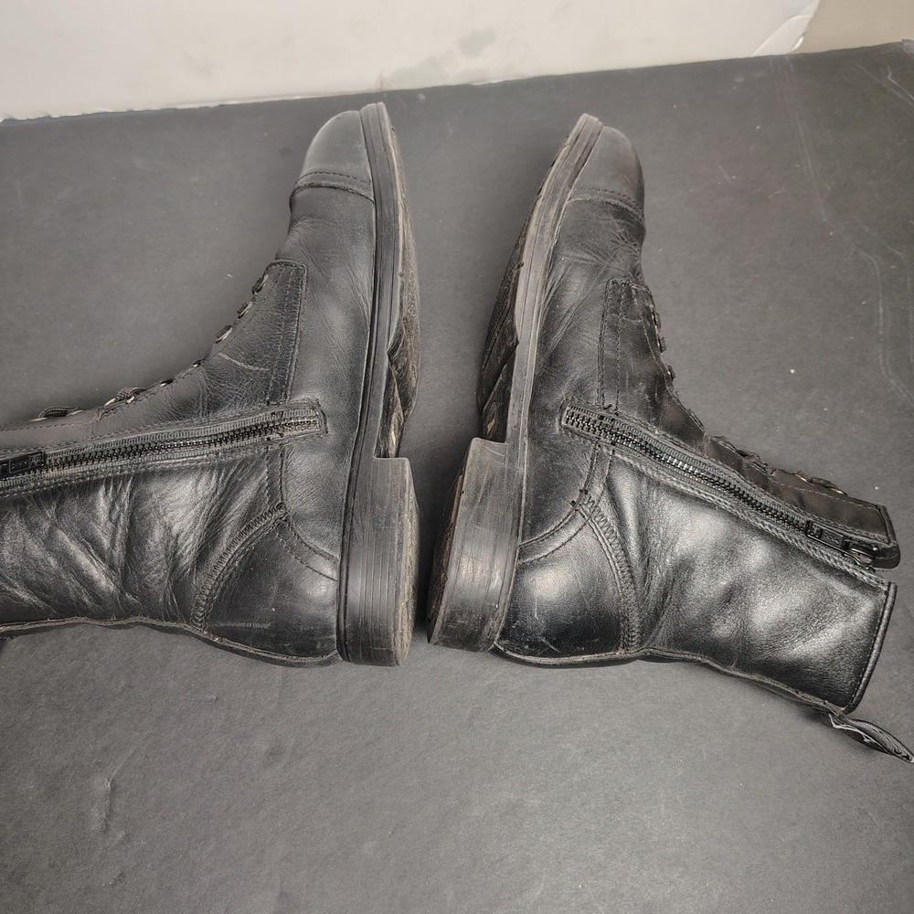 Xena Women Omega Safety Boots Size 9 Black Leather Steel Cap Toe Side Zip Work - Picture 6 of 10